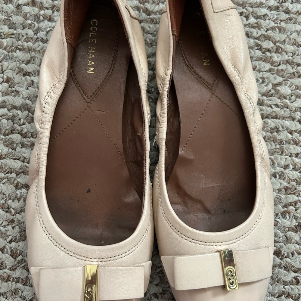 Cole Haan Women's Beige Leather Flats